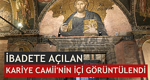 Kariye Camii'nin içi görüntülendi. 