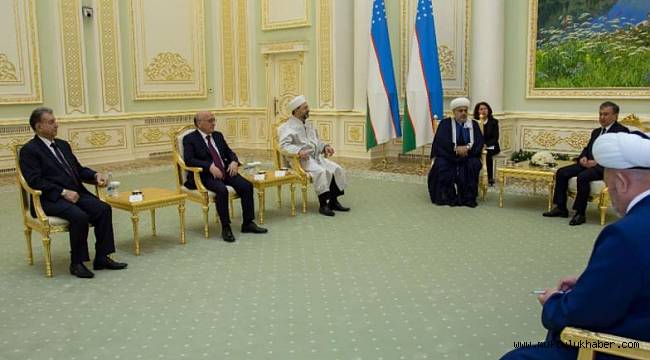 Başkan Erbaş, Özbekistan Cumhurbaşkanı Mirziyoyev ile görüştü.