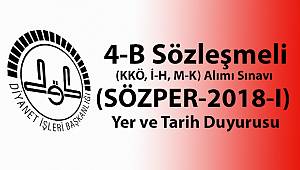 4-B Sözleşmeli (KKÖ, İ-H, M-K) Alımı Sınavı Yer ve Tarih Duyurusu