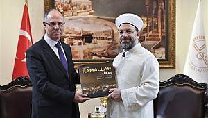 Başkan Erbaş, Filistin Ankara Büyükelçisini kabul etti