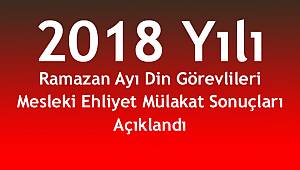 Ramazan Ayı Din Görevlileri Mesleki Ehliyet Mülakat Sonuçları Açıklandı