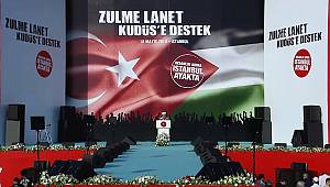 Başkanı Erbaş"Zulme Lanet Kudüs'e Destek" mitinginde