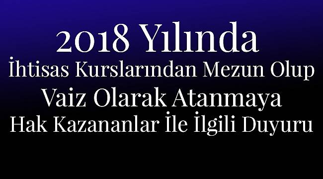 Mezun İhtisas Kursiyerlerin Dikkatine