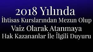 Mezun İhtisas Kursiyerlerin Dikkatine