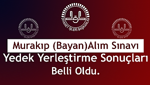 Murakıp (Bayan) Alım Sınavı Yedek Yerleştirme Sonuçları açıklandı