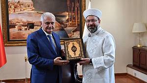 Başbakan Yıldırım'dan Diyanet'e veda ziyareti