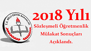 Sözleşmeli Öğretmenlik Mülakat Sonuçları Açıklandı