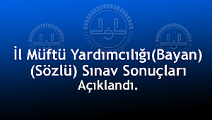 İl Müftü Yardımcılığı (Bayan) (Sözlü)Sınavı Sonuçları Açıklandı