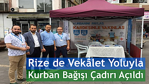 Rize de Vekâlet Yoluyla Kurban Bağışı Çadırı Açıldı