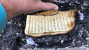 Yanan lojmanda Kur'an-ı Kerim zarar görmedi