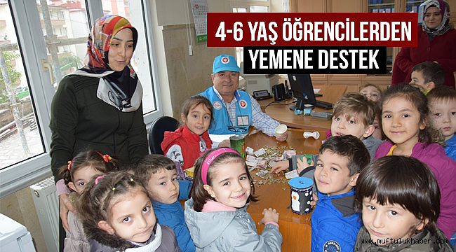 4-6 yaş arası Kur'an kursu öğrencilerden Yemen'e destek