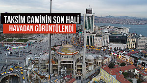Taksim Camii'nin minaresinin külahı yerleştirildi