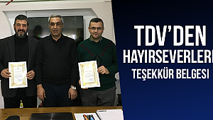 TDV’den Hayırseverlere Teşekkür Belgesi