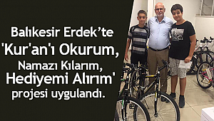 Kur'an kursu öğrencilerine Bisiklet