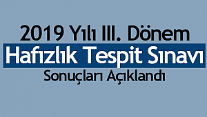 Hafızlık Tespit Sınavı Sonuçları Açıklandı