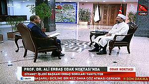 Erbaş, Ülke Tv’nin canlı yayın konuğu oldu