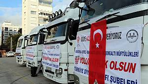 Yardım tırları Elazığ ve İdlib için yola çıktı 