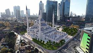 Levent Camii havadan görüntülendi
