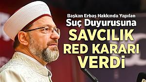 Başkan Erbaş hakkında yapılan suç duyurusuna savcılıktan red