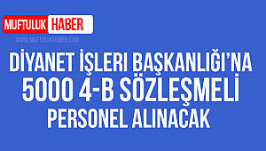 Diyanet'e 5000 4-B Sözleşmeli Personel 
