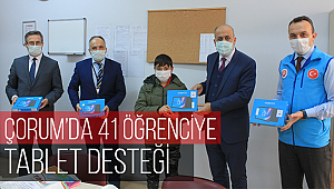Çorum’da 41 öğrenciye tablet desteği 