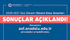 AOF Güz Dönemi Dönem Sonu Sınavlarının sonuçları açıklandı.