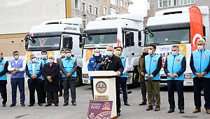 Kayseri’den Suriye’ye 6 tır yardım malzemesi