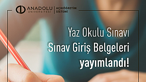 AOF Yaz Okulu Sınavı Giriş Belgeleri yayımlandı.