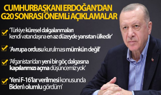 Cumhurbaşkanı Erdoğan'dan G20 zirvesi sonrası açıklama