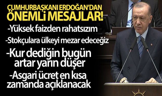 Cumhurbaşkanı Erdoğan'dan ekonomiye ilişkin önemli mesajlar
