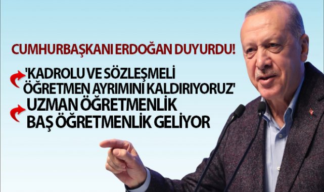 Cumhurbaşkanı Erdoğan’dan öğretmenlere müjde