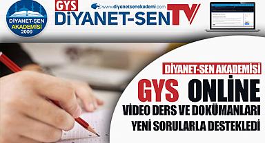 Diyanet-Sen Akademisi GYS Online Video Ders ve Dokümanlarını Yeni Sorularla Destekledi