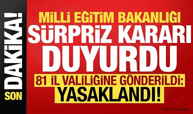 MEB sürpriz kararı duyurdu!