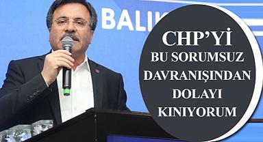 CHP'yi bu sorumsuz davranışından dolayı kınıyorum.