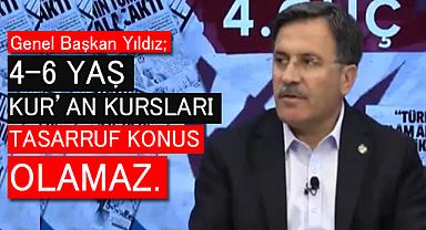 YILDIZ;4-6 Yaş Kur'an Kursları Tasarruf Konusu Olamaz