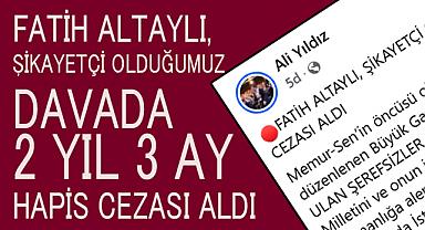 Diyanet-Sen Şikayetçi oldu. 2 Yıl 3 Ay Hapis Cezası Aldı