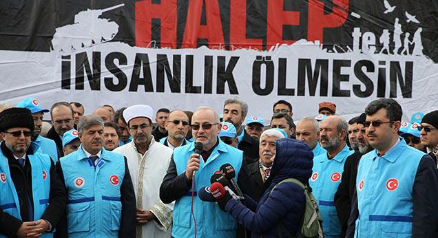 25 yardım tırı İdlib'e dualarla uğurlandı