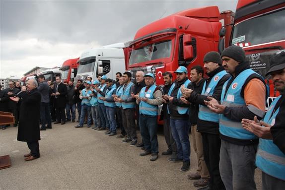 Halep’e Bursa Camilerinden 43 Tır Yardım!