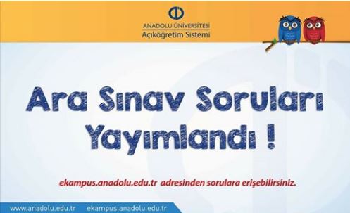 AOF 2016-2017 Ara Sınav Soruları Yayınlandı.