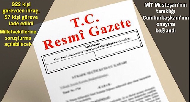 Resmî Gazete de iki Yen'i KHK yayınlandı