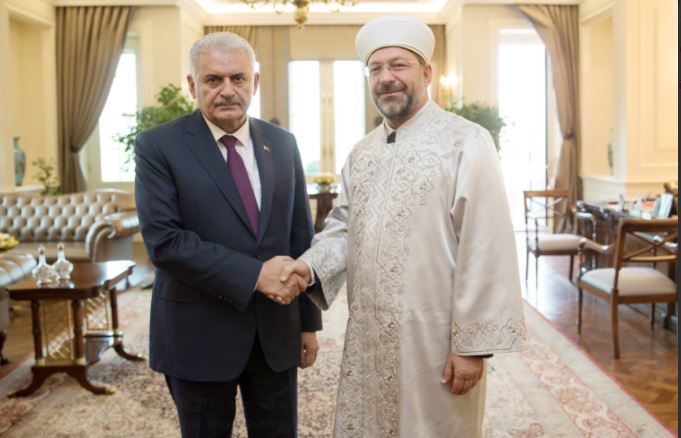 Başbakan Yıldırım, Diyanet İşleri Başkanı  Ali Erbaş'ı kabul etti.