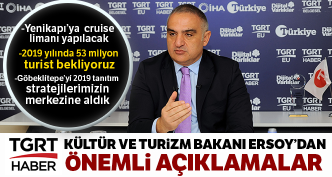 Kültür ve Turizm Bakanı Ersoy:' Nitelikli turistleri Türkiye'ye getirmek istiyoruz'