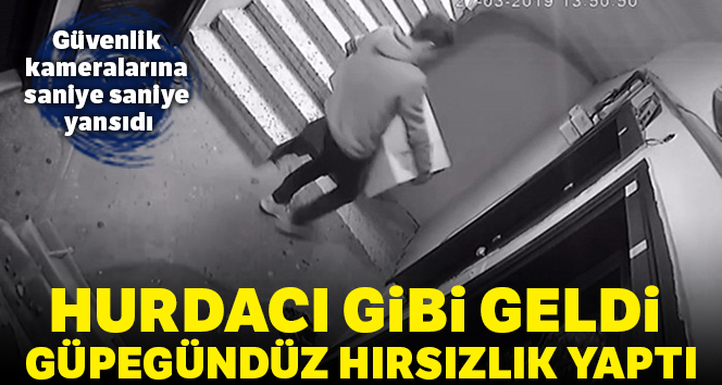 Okmeydanı'nda hurdacı görünümlü kombi hırsızı kamerada