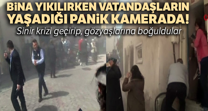 Kağıthane'de bina yıkılırken vatandaşlar böyle kaçıştı