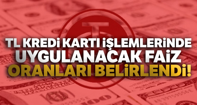 TL kredi kartı işlemlerinde uygulanacak faiz oranları belirlendi