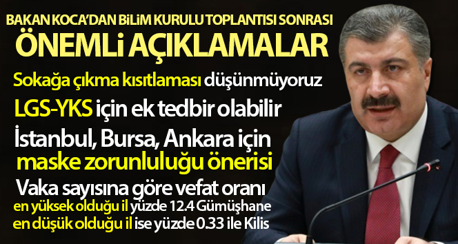 Sağlık Bakanı Fahrettin Koca: 'Sokağa çıkma kısıtlaması düşünmüyoruz'