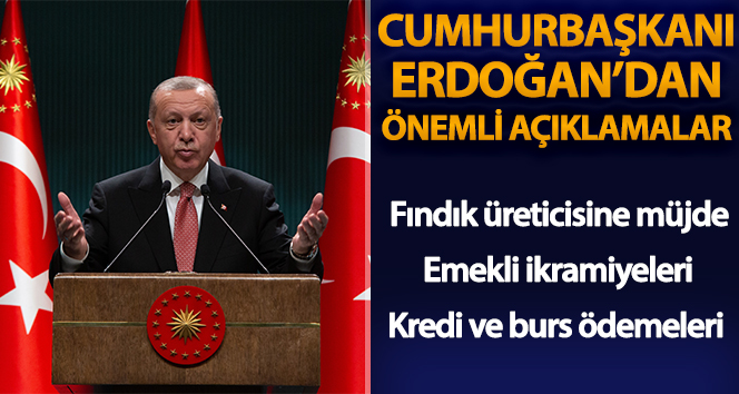 Cumhurbaşkanı Erdoğan: 'Bu bayramda altıncı defa 12,4 milyon emeklimize biner lira bayram ikramiyelerini ödüyoruz'
