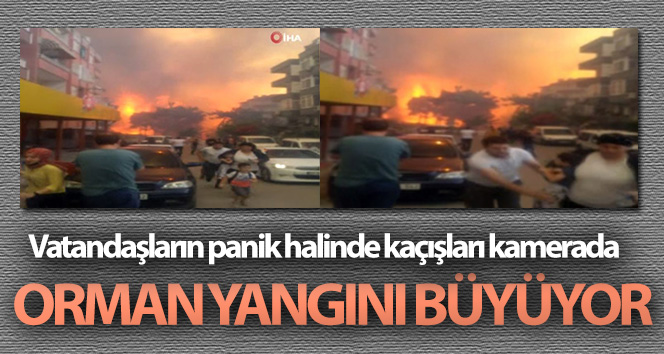 Orman yangını büyüyor... Vatandaşın panik halinde alevlerden kaçışı kamerada