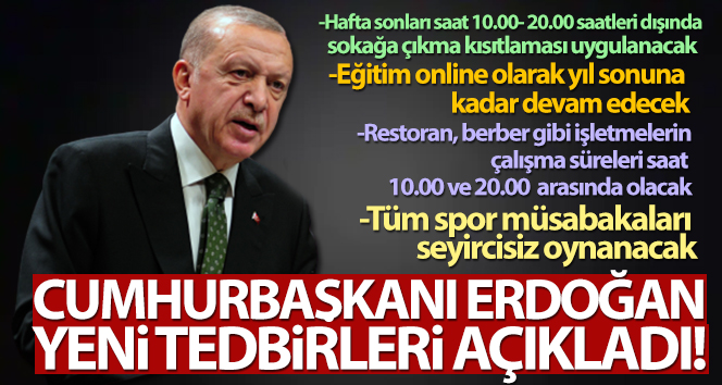 Cumhurbaşkanı Erdoğan, yeni tedbirleri açıkladı!