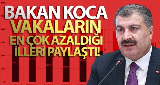 Bakan Koca vakaların en çok azaldığı illeri paylaştı